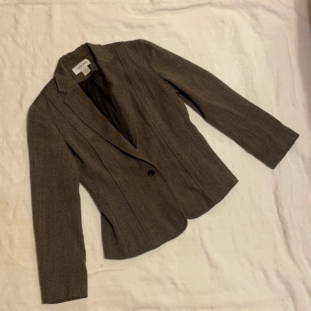 Calvin Klein classic tweed blazer jacket